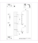 Kinkiety designerskie - Thoro Kinkiet FREYA 90 czarny TH.332 - product 8