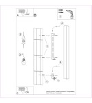 Kinkiety designerskie - Thoro Kinkiet FREYA 120 czarny TH.333 - product 8