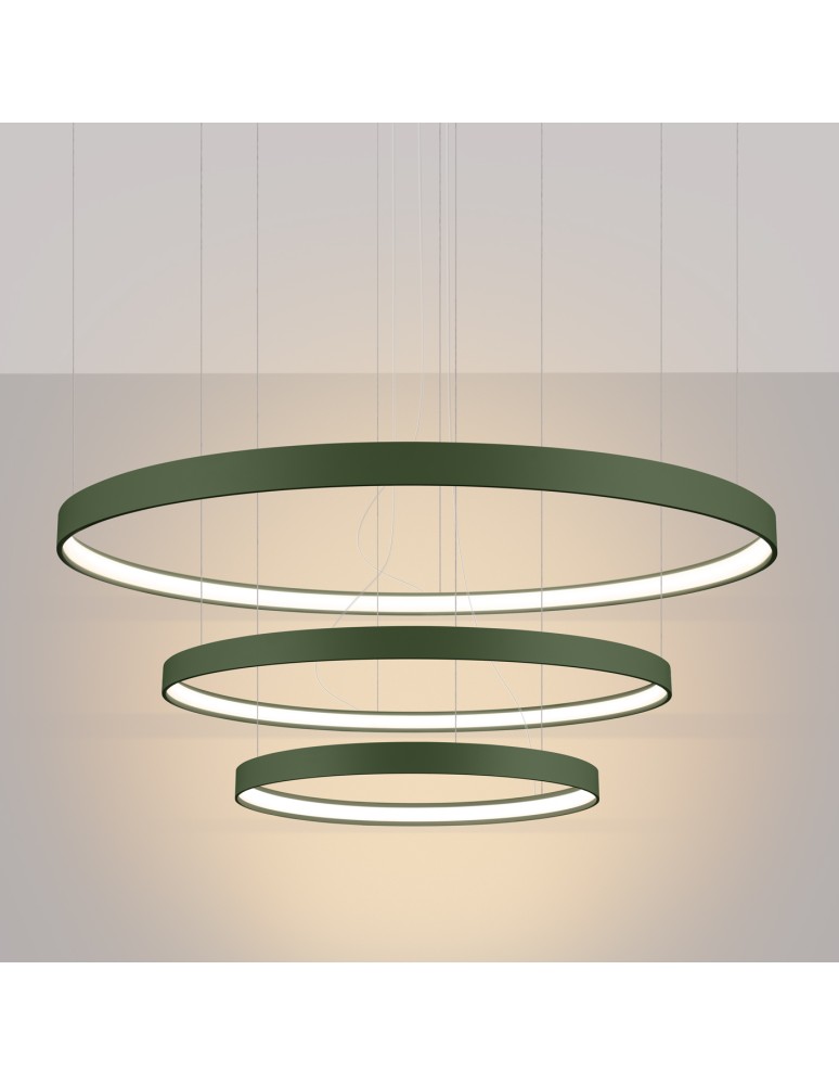 Thoro Żyrandol RIO 3 55/78/110 zielona oliwka LED 3000K TH.380 Thoro Żyrandol RIO 3 55/78/110 zielona oliwka LED 3000K TH.380