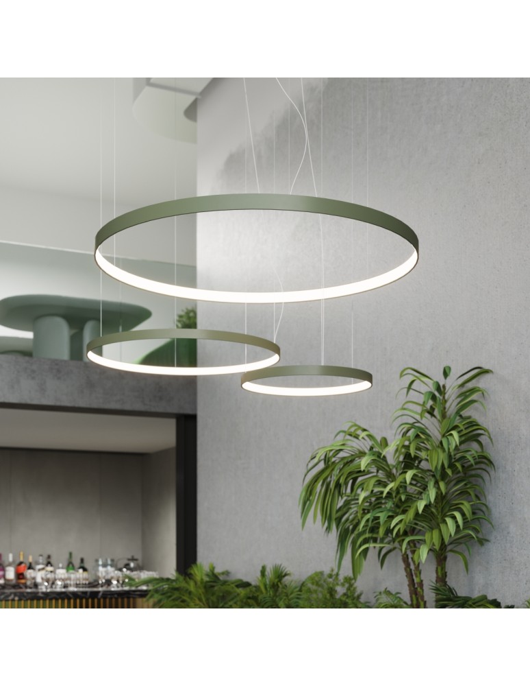 Thoro Żyrandol RIO 3 55/78/110 zielona oliwka LED 3000K TH.380 Thoro Żyrandol RIO 3 55/78/110 zielona oliwka LED 3000K TH.380