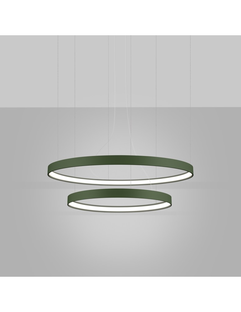 Thoro Żyrandol RIO 2 55/78 zielona oliwka LED 4000K TH.381
