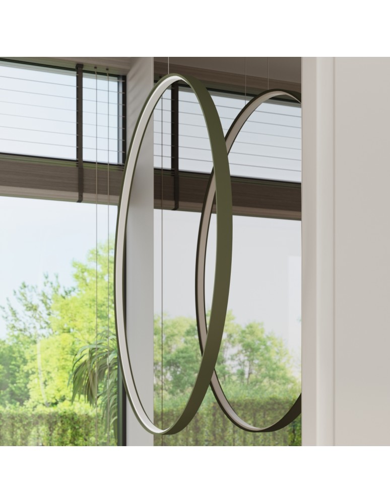 Thoro Lampa wisząca RIO 55 zielona oliwka LED 3000K TH.383