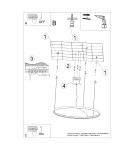Lampy wiszące okręgi - Thoro Żyrandol RIO 55 ochra czerwona LED 3000K TH.395 - product 10
