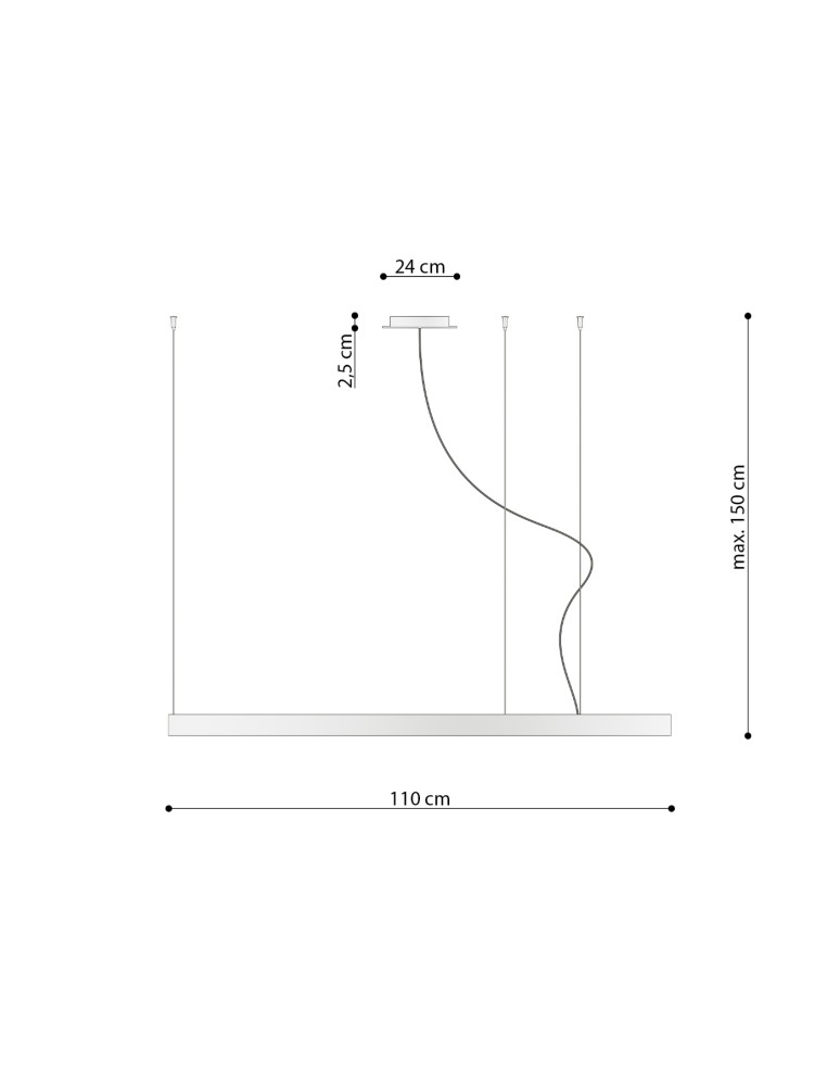 Thoro Żyrandol RIO 110 ochra czerwona LED 3000K TH.397
