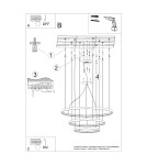 Thoro Żyrandol RIO 3 55/78/110 ochra czerwona LED 3000K TH.402 Thoro Żyrandol RIO 3 55/78/110 ochra czerwona LED 3000K TH.402