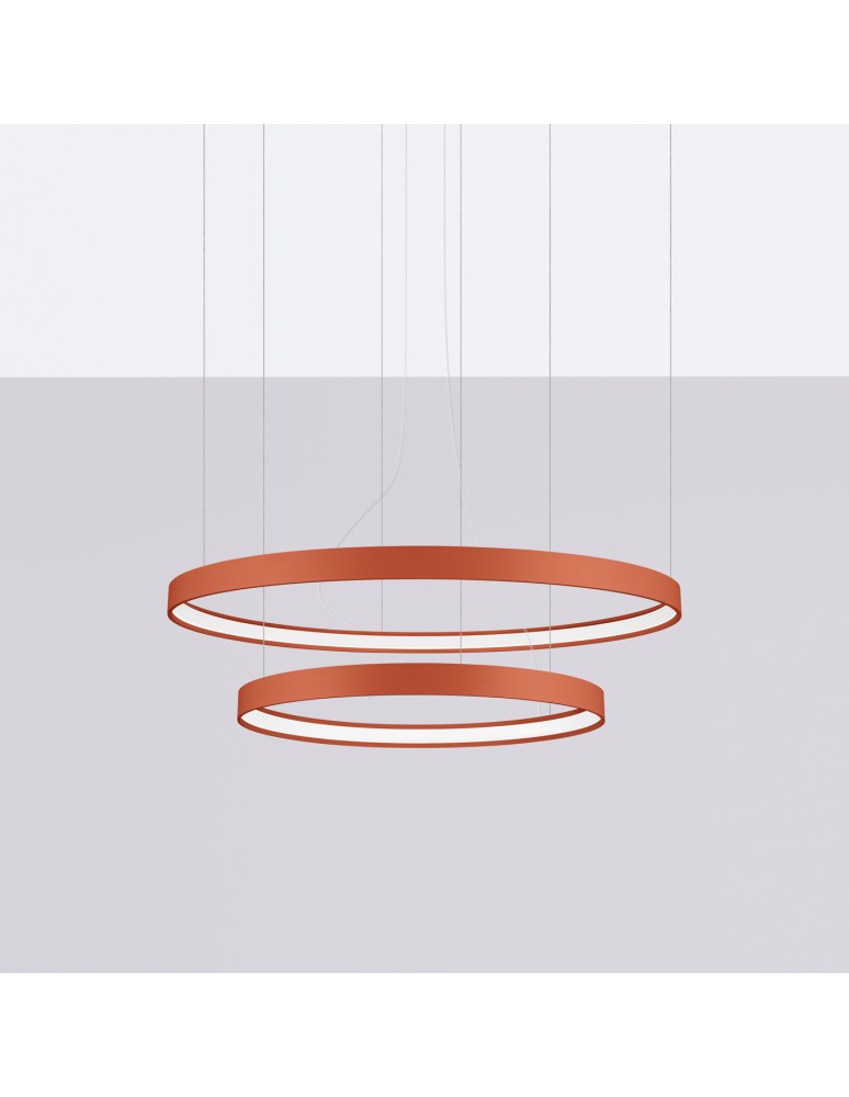 Thoro Żyrandol RIO 2 55/78 ochra czerwona LED 4000K TH.403