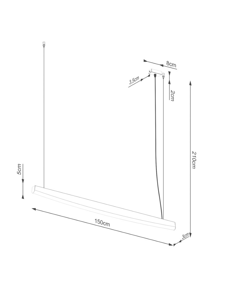 Thoro Lampa wisząca JORUN 150 biała LED 3000K TH.474 Thoro Lampa wisząca JORUN 150 biała LED 3000K TH.474