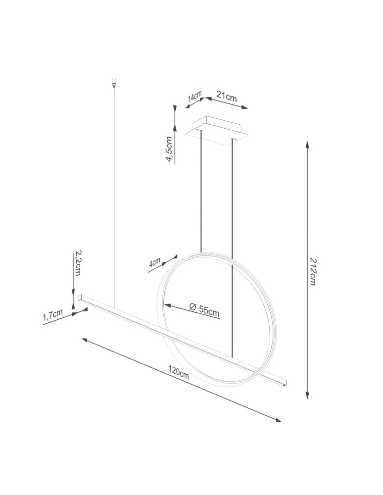 Thoro Lampa wisząca GLAD czarna LED 4000K TH.495 Thoro Lampa wisząca GLAD czarna LED 4000K TH.495