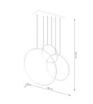 Thoro Lampa wisząca RIO 3 55/78/110 biała LED 4000K TH.539 Thoro Lampa wisząca RIO 3 55/78/110 biała LED 4000K TH.539