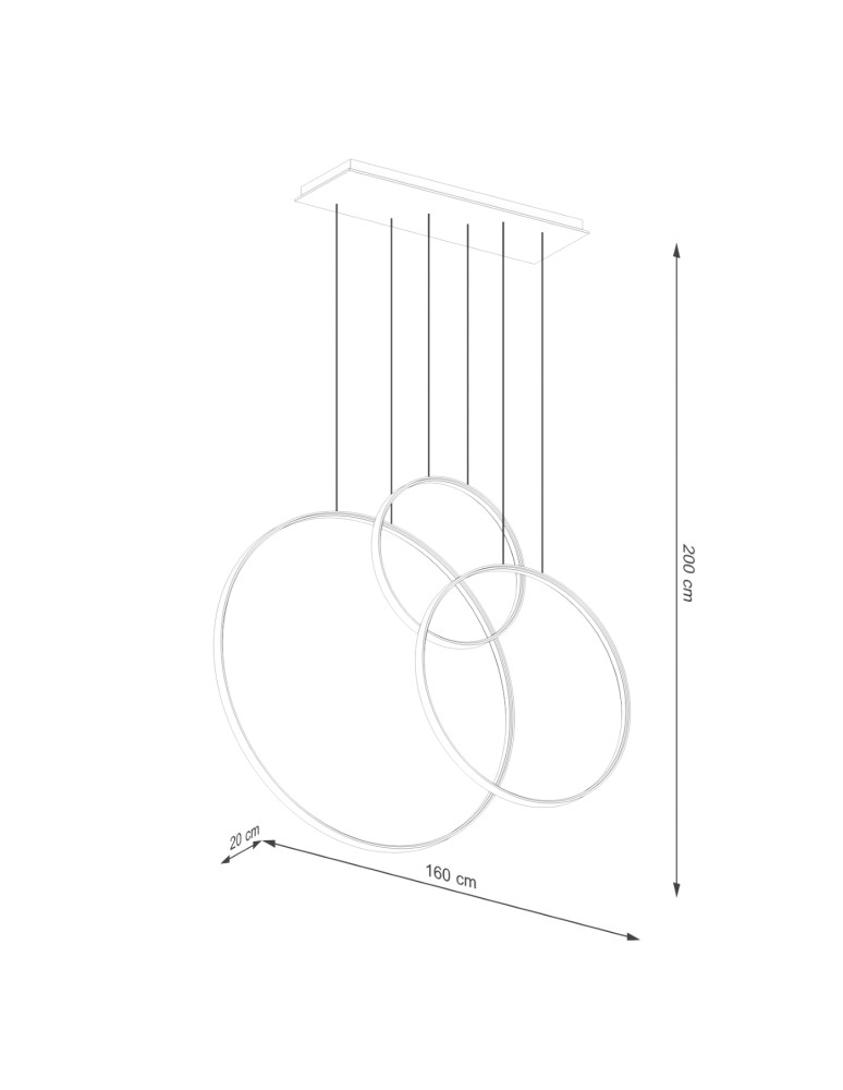 Thoro Lampa wisząca RIO 3 55/78/110 biała LED 4000K TH.539 Thoro Lampa wisząca RIO 3 55/78/110 biała LED 4000K TH.539