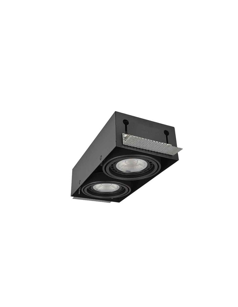 Lampy podtynkowe kierunkowe - Azzardo NOVA 2 GIPS BLACK/BLACK 2xES111 Wpuszczana Czarny AZ2935 - produkt kolory-swiatla.pl 2