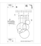 Thoro Lampa wisząca RIO 5 55/55/78/110/110 czarna LED 4000K TH.544 Thoro Lampa wisząca RIO 5 55/55/78/110/110 czarna LED 4000K TH.544