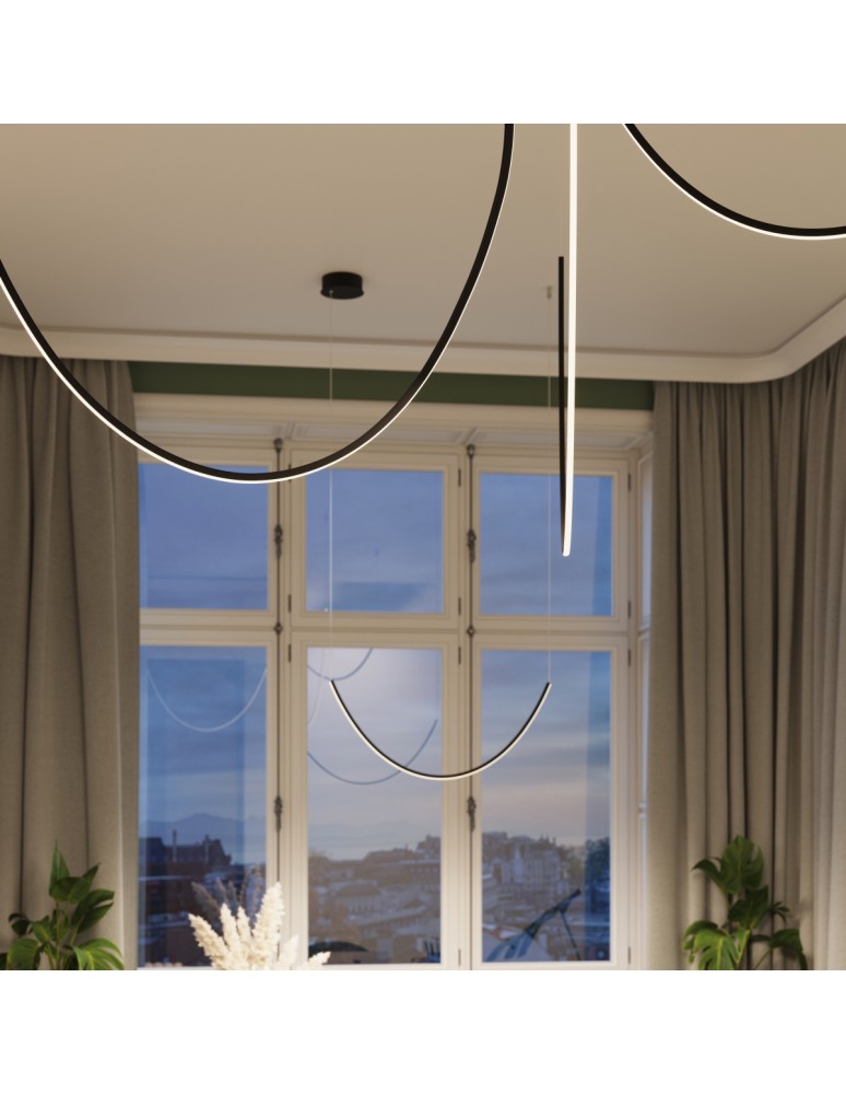 Thoro Żyrandol ALVAR 1 czarny LED 3000K TH.545 Thoro Żyrandol ALVAR 1 czarny LED 3000K TH.545