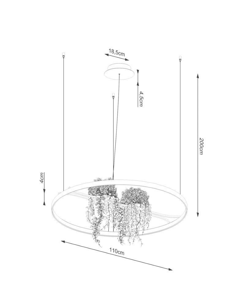 Thoro Żyrandol RIO BIO 110 czarny LED 4000K TH.556 Thoro Żyrandol RIO BIO 110 czarny LED 4000K TH.556