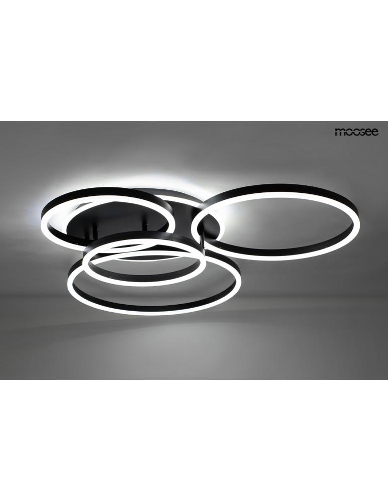 MOOSEE lampa sufitowa / plafon RINGS 5 czarna (MSE1501100505) MOOSEE lampa sufitowa / plafon RINGS 5 czarna (MSE1501100505)