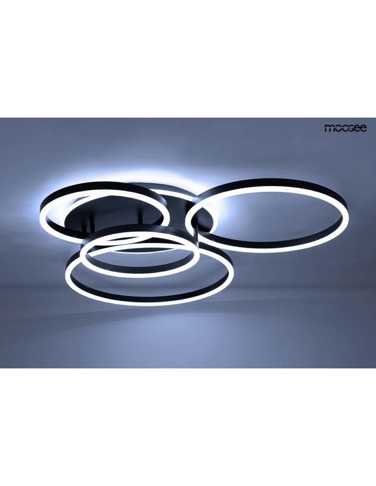MOOSEE lampa sufitowa / plafon RINGS 5 czarna (MSE1501100505) MOOSEE lampa sufitowa / plafon RINGS 5 czarna (MSE1501100505)
