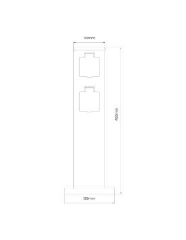 Eko-Light Słupek Ogrodowy Electric 40cm 2 Gniazda 16A EKO0432 - produkt 2