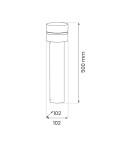 Lampy ogrodowe stojące - Eko-Light Słupek Ogrodowy Mia 1xE27 IP44 50cm EKO1706 - product 4