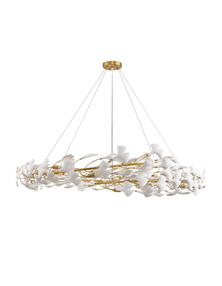 Step Into Design Lampa wisząca BOTANIKA złoto biała 150 cm XY080P-150 Step Into Design Lampa wisząca BOTANIKA złoto biała 150 cm XY080P-150
