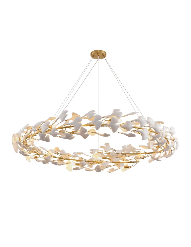 Step Into Design Lampa wisząca BOTANIKA złoto biała 150 cm XY080P-150 Step Into Design Lampa wisząca BOTANIKA złoto biała 150 cm XY080P-150