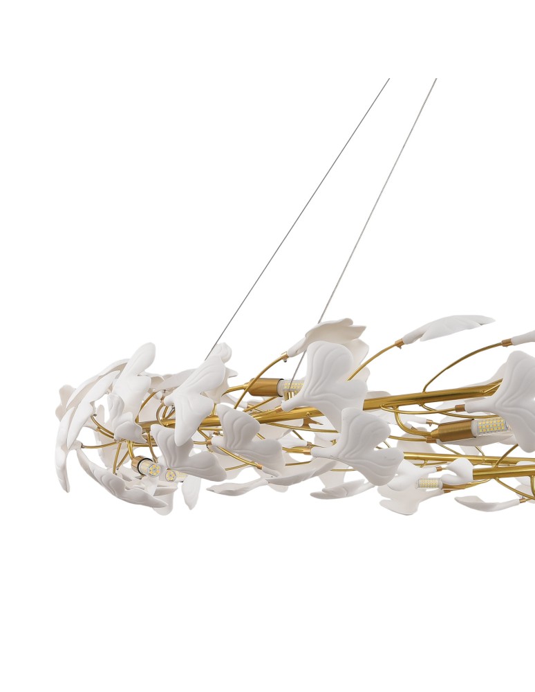 Step Into Design Lampa wisząca BOTANIKA złoto biała 150 cm XY080P-150 Step Into Design Lampa wisząca BOTANIKA złoto biała 150 cm XY080P-150