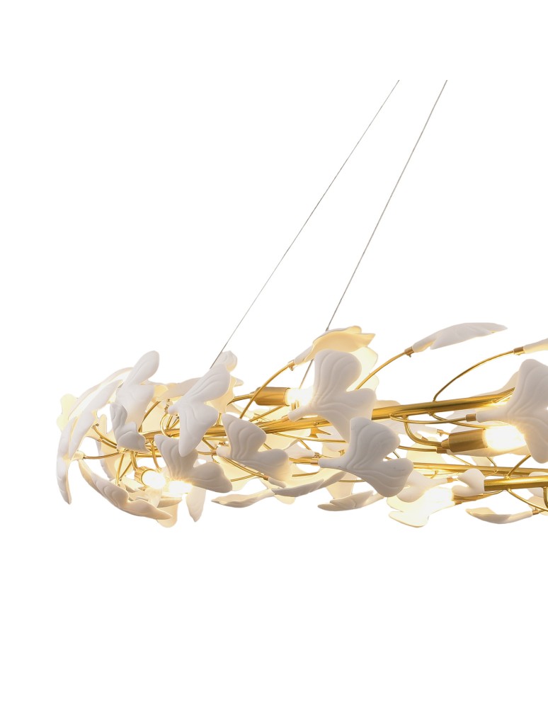 Step Into Design Lampa wisząca BOTANIKA złoto biała 150 cm XY080P-150 Step Into Design Lampa wisząca BOTANIKA złoto biała 150 cm XY080P-150