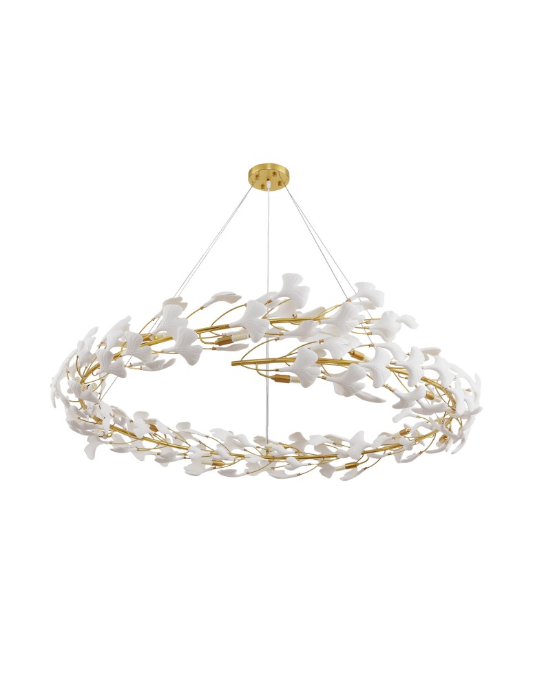 Step Into Design Lampa wisząca BOTANIKA złoto biała 150 cm XY080P-150 Step Into Design Lampa wisząca BOTANIKA złoto biała 150 cm XY080P-150