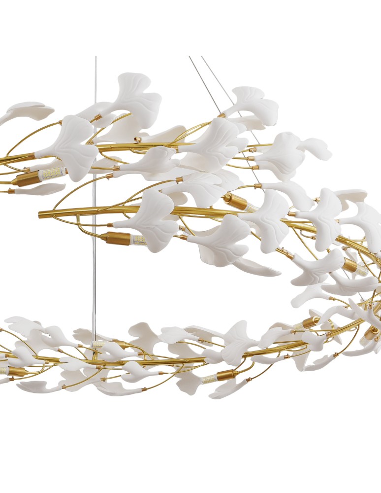 Step Into Design Lampa wisząca BOTANIKA złoto biała 150 cm XY080P-150 Step Into Design Lampa wisząca BOTANIKA złoto biała 150 cm XY080P-150
