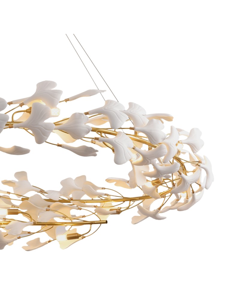 Step Into Design Lampa wisząca BOTANIKA złoto biała 150 cm XY080P-150 Step Into Design Lampa wisząca BOTANIKA złoto biała 150 cm XY080P-150