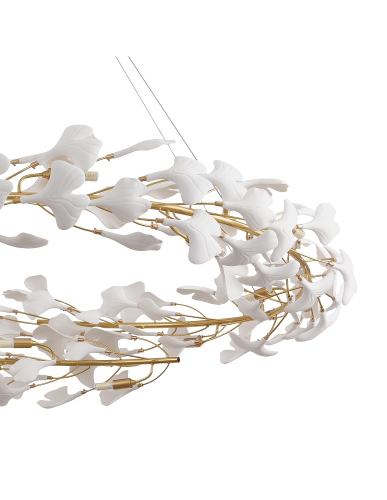 Step Into Design Lampa wisząca BOTANIKA złoto biała 150 cm XY080P-150 Step Into Design Lampa wisząca BOTANIKA złoto biała 150 cm XY080P-150