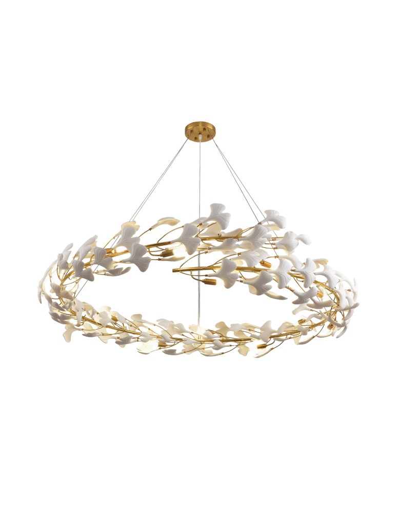 Step Into Design Lampa wisząca BOTANIKA złoto biała 150 cm XY080P-150 Step Into Design Lampa wisząca BOTANIKA złoto biała 150 cm XY080P-150