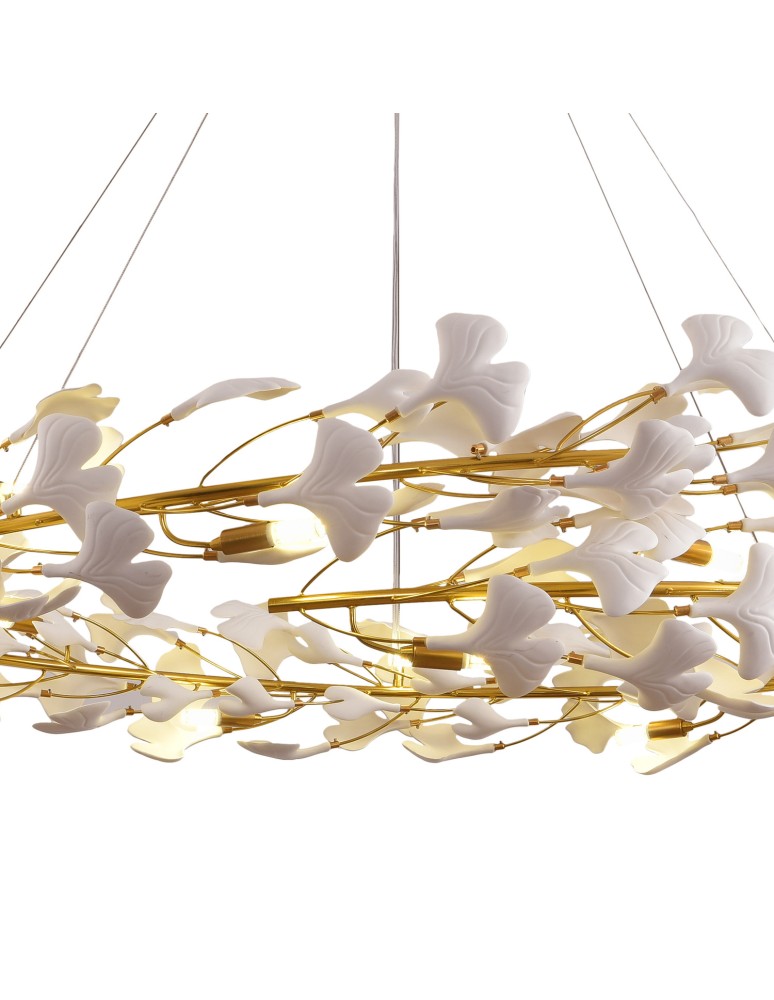 Step Into Design Lampa wisząca BOTANIKA złoto biała 150 cm XY080P-150 Step Into Design Lampa wisząca BOTANIKA złoto biała 150 cm XY080P-150