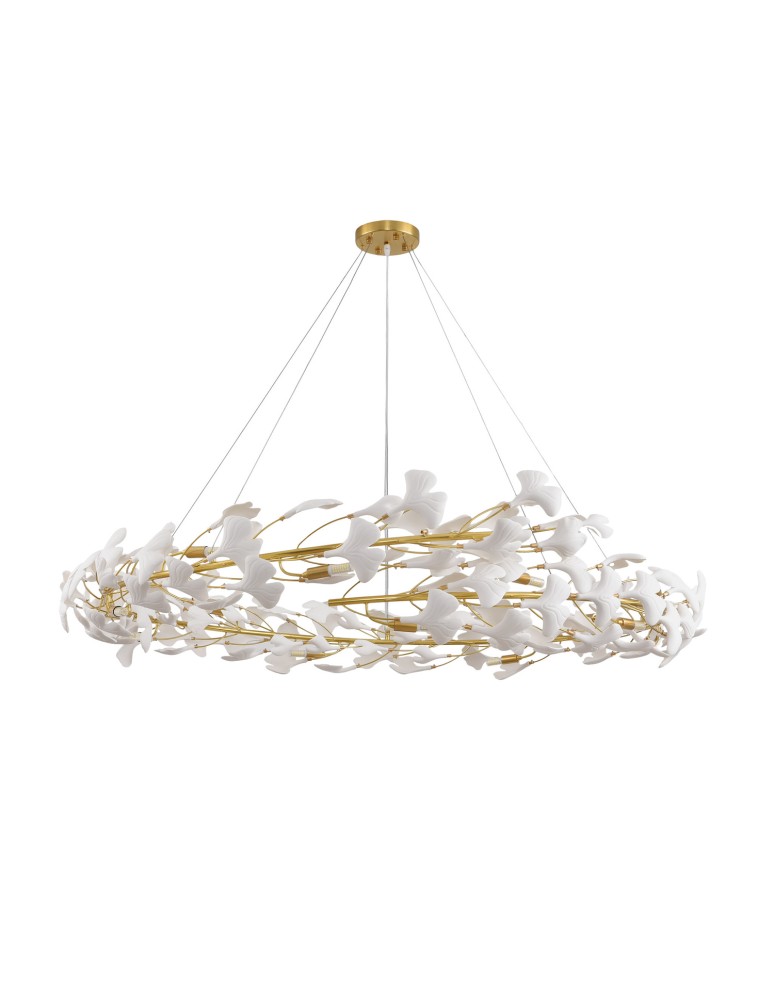 Step Into Design Lampa wisząca BOTANIKA złoto biała 150 cm XY080P-150 Step Into Design Lampa wisząca BOTANIKA złoto biała 150 cm XY080P-150