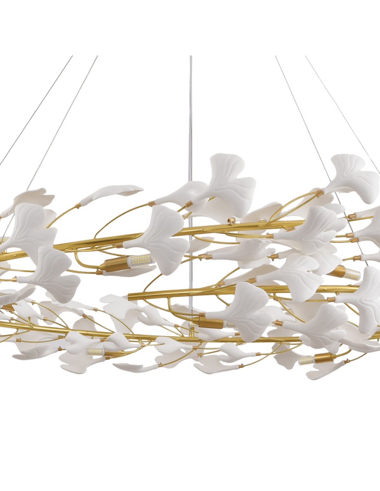 Step Into Design Lampa wisząca BOTANIKA złoto biała 150 cm XY080P-150 Step Into Design Lampa wisząca BOTANIKA złoto biała 150 cm XY080P-150