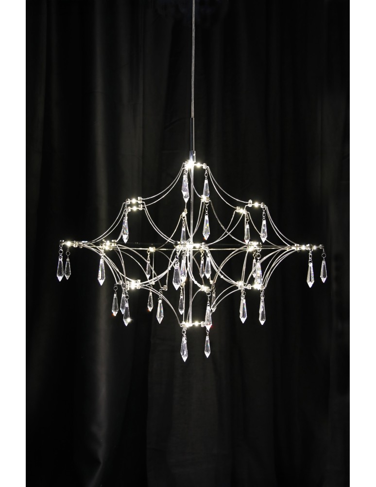 Lampy wiszące designerskie - Markslojd EFESOS Żyrandol 60cm Stalowy/Clear 108869 - product kolory-swiatla.pl 2