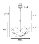 Żyrandole mosiężne - CosmoLight Lampa wisząca WELLINGTON P12340BR Mosiądz  - product 2