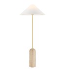 Lampy podłogowe w kolorze mosiądz - CosmoLight Lampa stojąca LOXLEY F01463BR-WH Mosiądz  - product 1