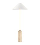 Lampy podłogowe w kolorze mosiądz - CosmoLight Lampa stojąca LOXLEY F01463BR-WH Mosiądz  - product 2