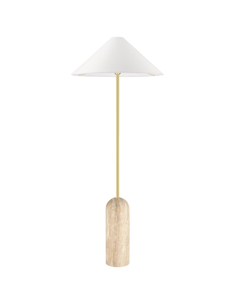 Lampy podłogowe w kolorze mosiądz - CosmoLight Lampa stojąca LOXLEY F01463BR-WH Mosiądz  - product kolory-swiatla.pl 2