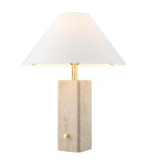 Lampy stołowe klasyczne - CosmoLight Lampa stołowa ORLEANS T01470BR-WH Mosiądz  - product 1