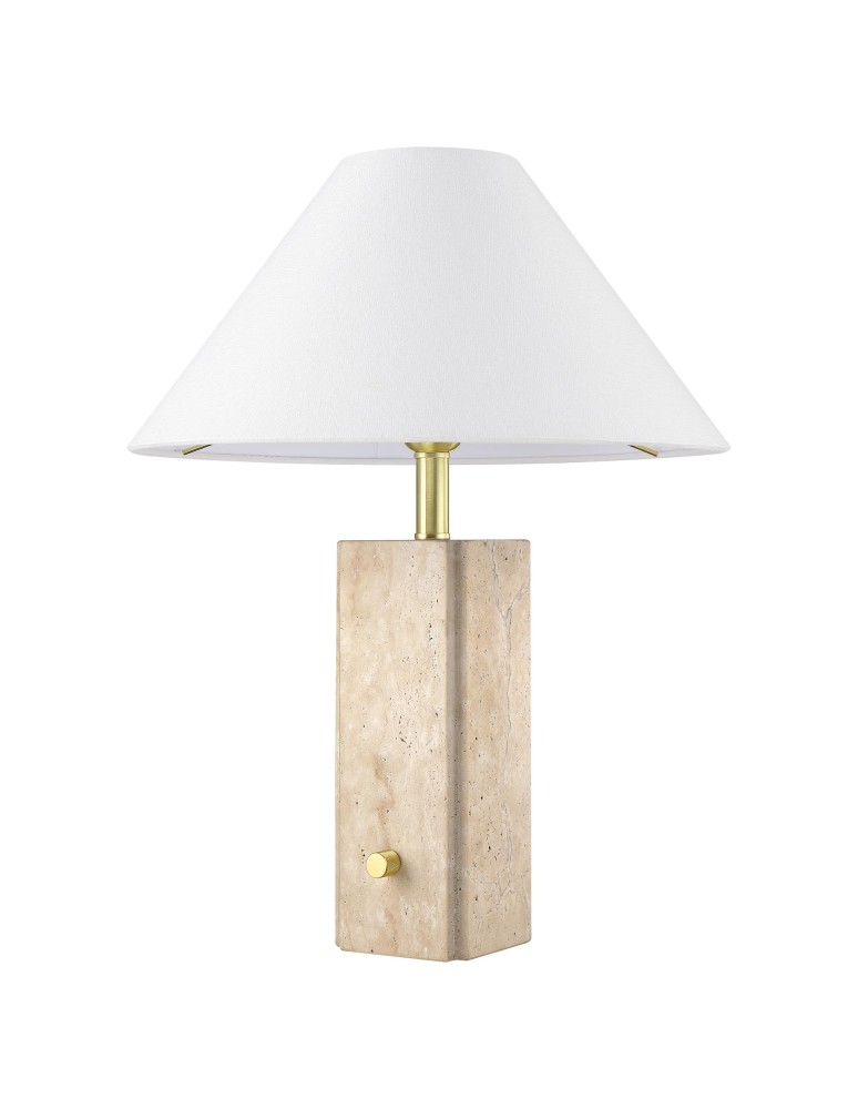 Lampy stołowe klasyczne - CosmoLight Lampa stołowa ORLEANS T01470BR-WH Mosiądz  - product kolory-swiatla.pl 2
