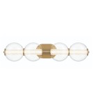 Kinkiety łazienkowe - Quintiesse Kinkiet Atomo - 4 źródła światła - Szczotkowane złoto IP44 Elstead Lighting QN-ATOMO-4W-BG - product 2