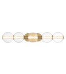 Kinkiety łazienkowe - Quintiesse Kinkiet Atomo - 5 źródeł światła - Szczotkowane złoto IP44 Elstead Lighting QN-ATOMO-5W-BG - product 2