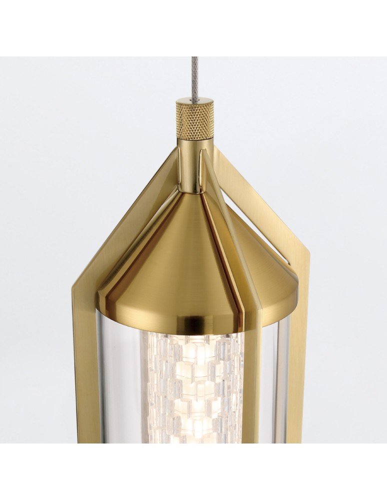 Quintiesse Lampa wisząca Espada - Szczotkowane złoto Elstead Lighting QN-ESPADA-1P-BG