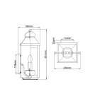 Kinkiety zewnętrzne - Quintiesse Latarnia naścienna Anchorage - 2 źródła światła IP44 Elstead Lighting QN-ANCHORAGE-M - product 5