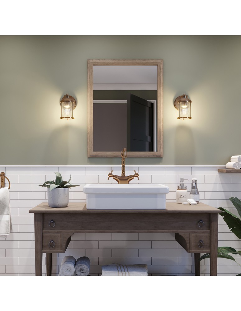 Quintiesse Kinkiet Ashland Bay - 1 źródło światła - Naturalny mosiądz IP44 Elstead Lighting QN-ASHLANDBAY1-NBR-BATH