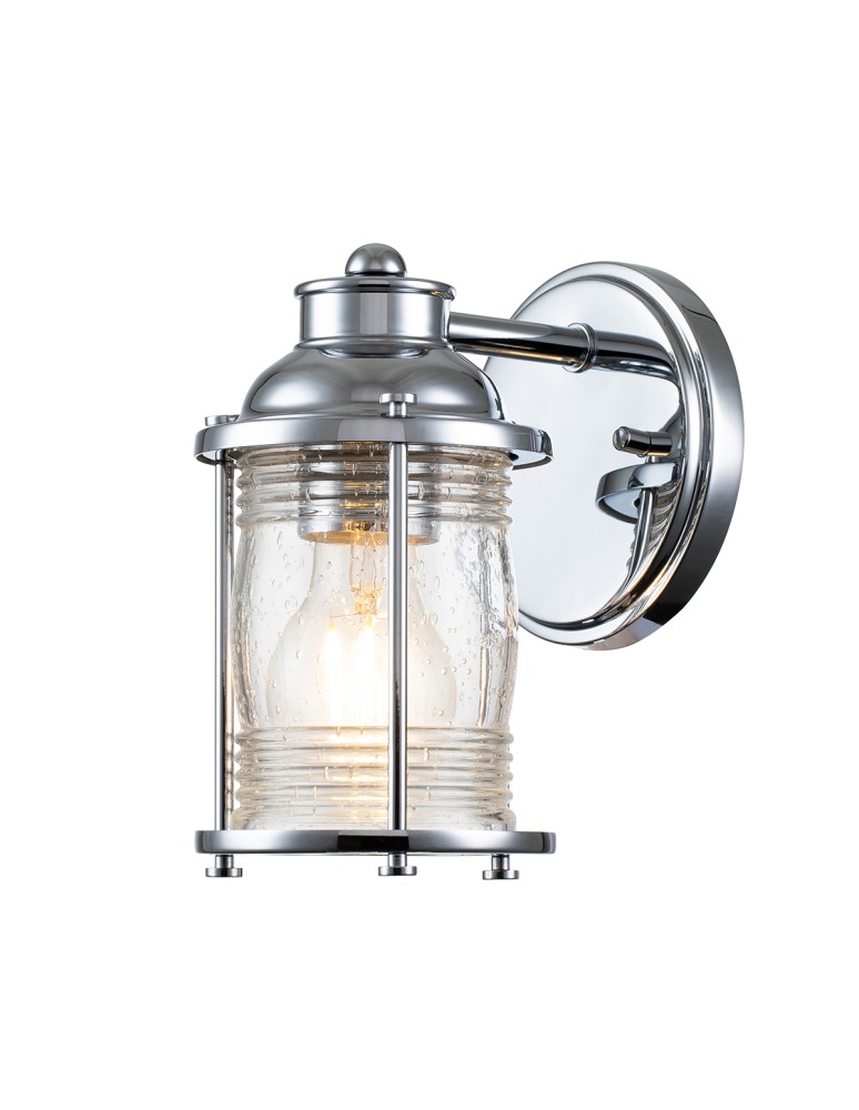 Quintiesse Kinkiet Ashland Bay - 1 źródło światła - Polerowany chrom IP44 Elstead Lighting QN-ASHLANDBAY1-PC-BATH