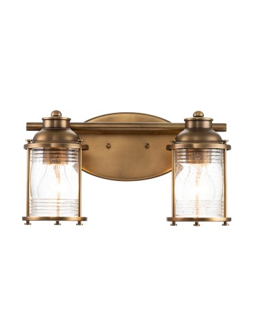 Quintiesse Kinkiet Ashland Bay - 2 źródła światła - Naturalny mosiądz IP44 Elstead Lighting QN-ASHLANDBAY2-NBR-BATH