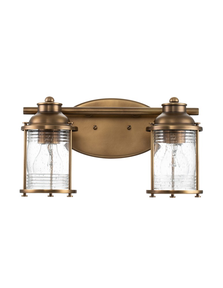 Quintiesse Kinkiet Ashland Bay - 2 źródła światła - Naturalny mosiądz IP44 Elstead Lighting QN-ASHLANDBAY2-NBR-BATH Quintiesse Kinkiet Ashland Bay - 2 źródła światła - Naturalny mosiądz IP44 Elstead Lighting QN-ASHLANDBAY2-NBR-BATH