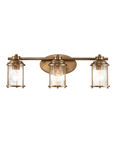 Quintiesse Kinkiet Ashland Bay - 3 źródła światła - Naturalny mosiądz IP44 Elstead Lighting QN-ASHLANDBAY3-NBR-BATH